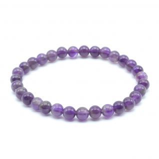 Pulsera 6mm Amatista Oscura perlas